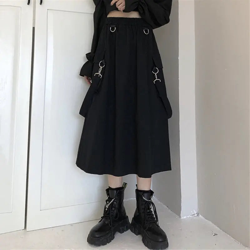 Necromancy Nirvana Womens Techwear Long Skirt
