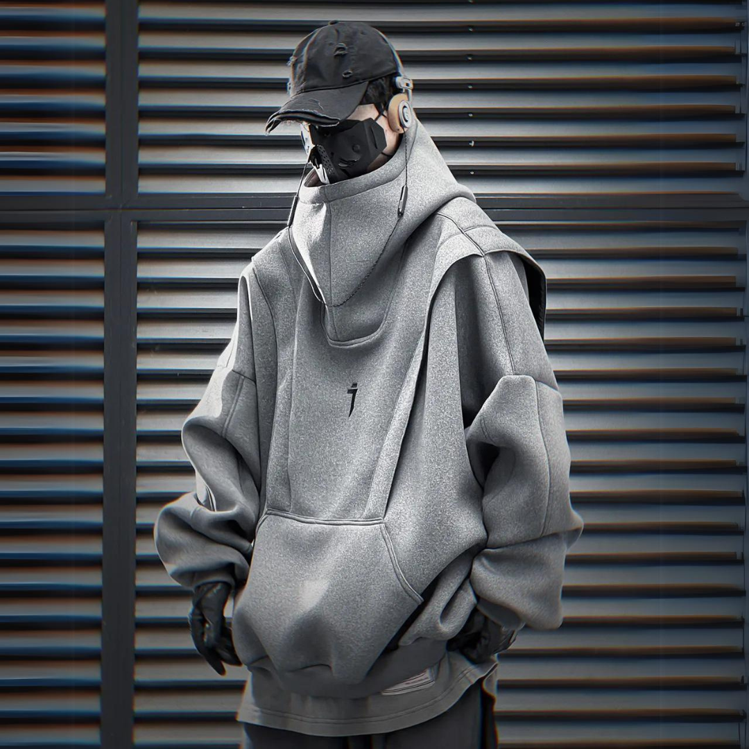 UrbanTech Patchwork Turtleneck Hoodie