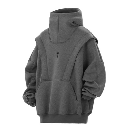 UrbanTech Patchwork Turtleneck Hoodie