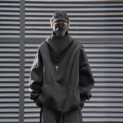 UrbanTech Patchwork Turtleneck Hoodie