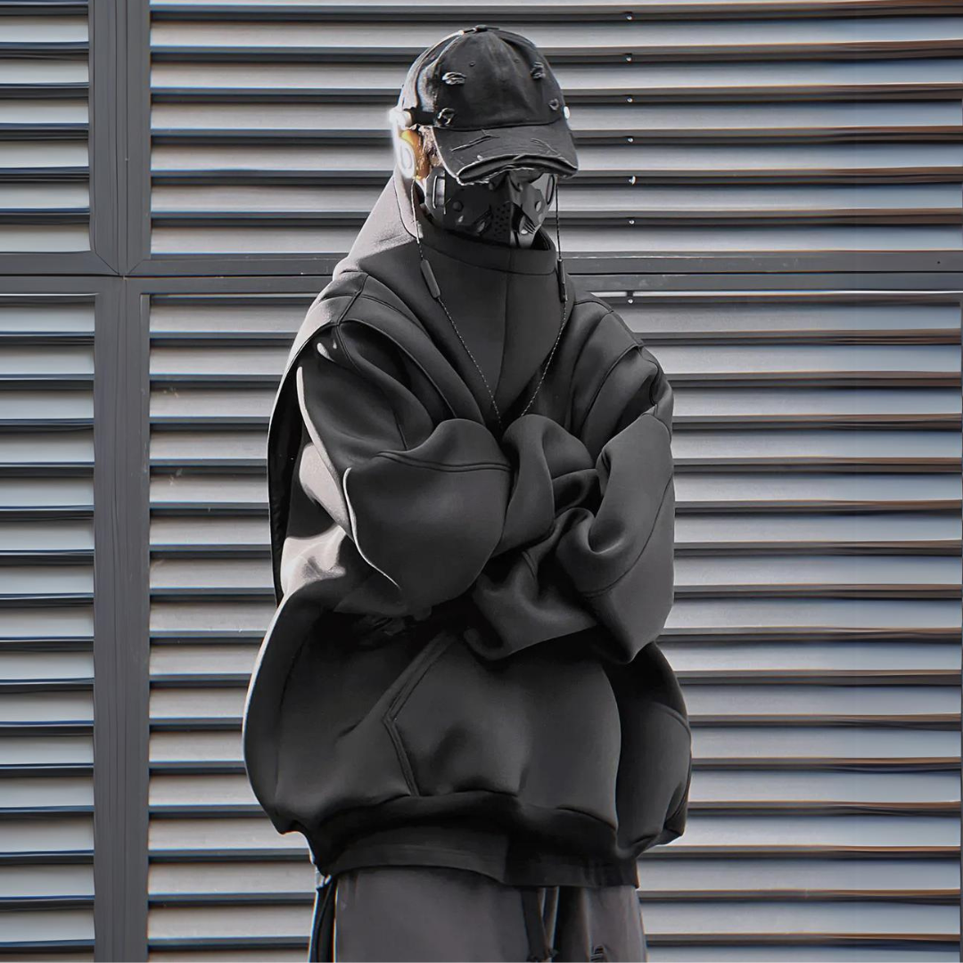 UrbanTech Patchwork Turtleneck Hoodie