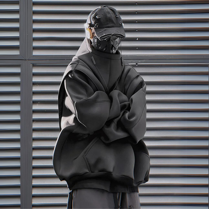 UrbanTech Patchwork Turtleneck Hoodie