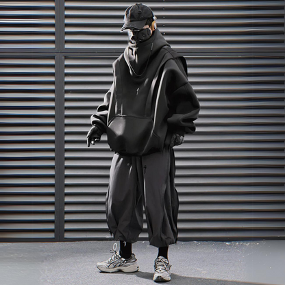 UrbanTech Patchwork Turtleneck Hoodie