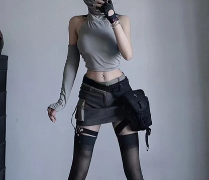 Techwear Chic Buckles Strap Waist Bag
