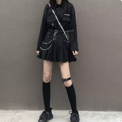 Fallen Black Stars - Womens Grunge Outfit Set