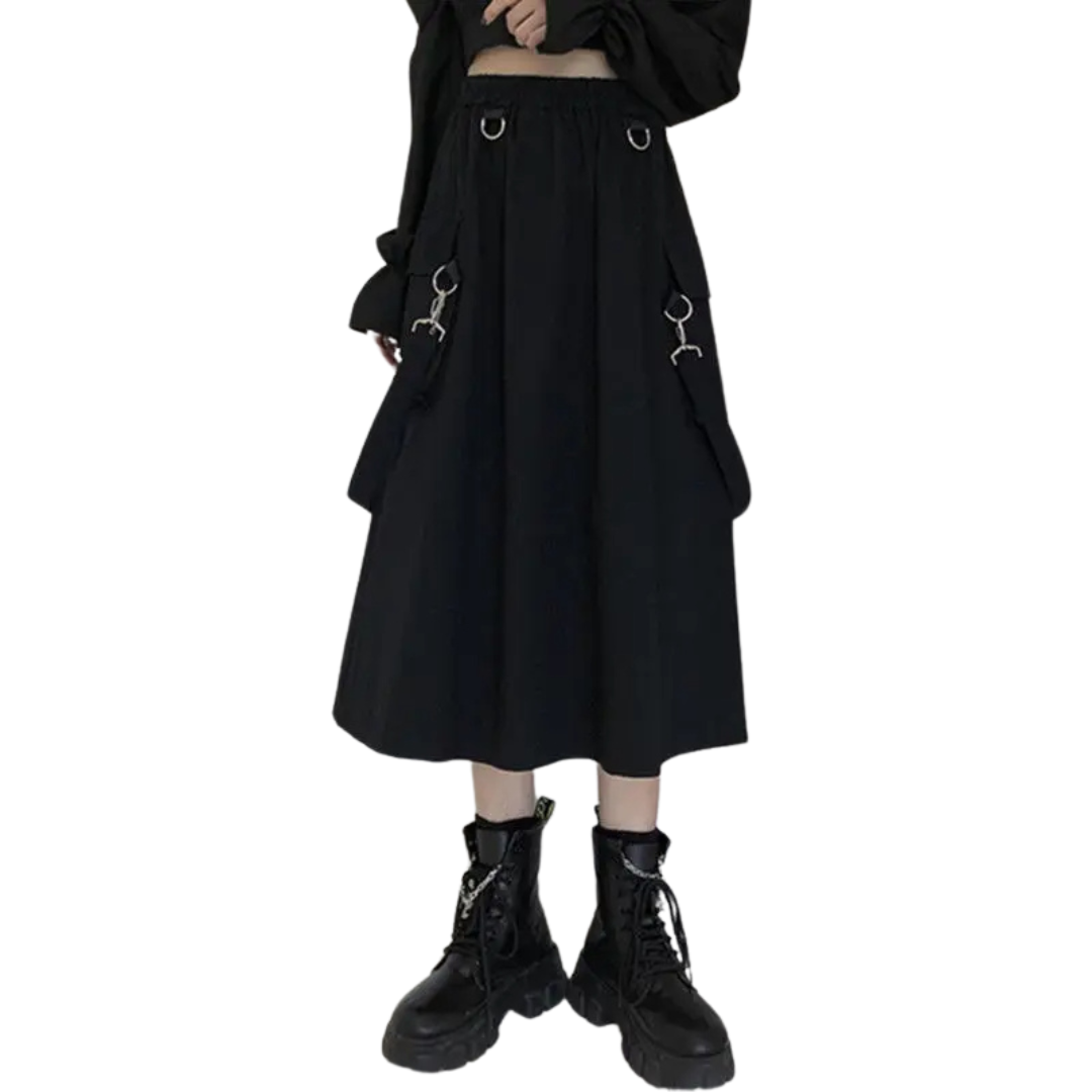 Necromancy Nirvana Womens Techwear Long Skirt