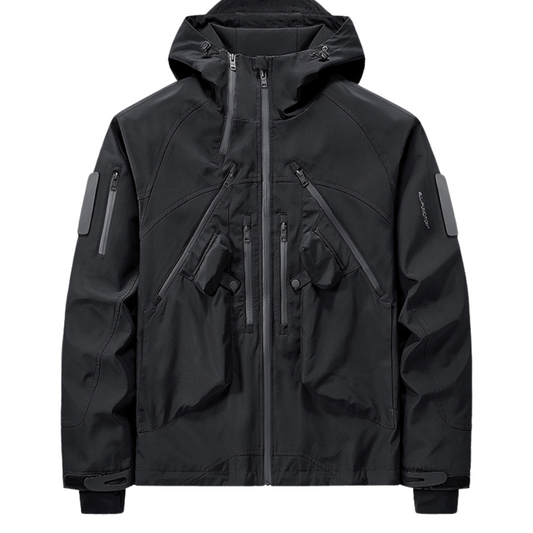 Electro-Compractioneritis Black Techwear Jacket