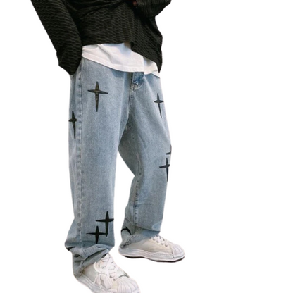 Y2K Men's Cross Heart Jeans