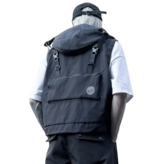Sleeveless Hooded Oceanic Techwear Vest