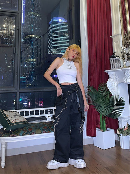 Chain Pocket Women's Harajuku Techwear Pants - TechWearGiants