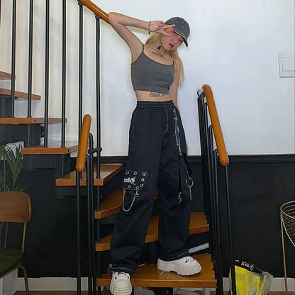 Chain Pocket Women's Harajuku Techwear Pants - TechWearGiants