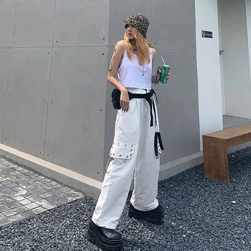 Chain Pocket Women's Harajuku Techwear Pants - TechWearGiants