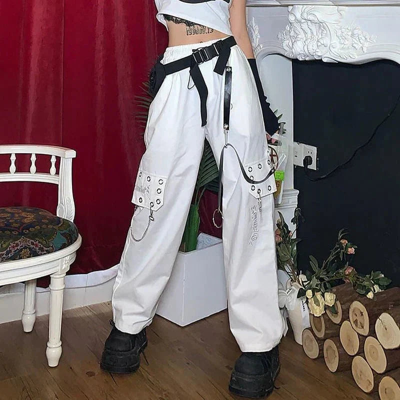 Chain Pocket Women's Harajuku Techwear Pants - TechWearGiants