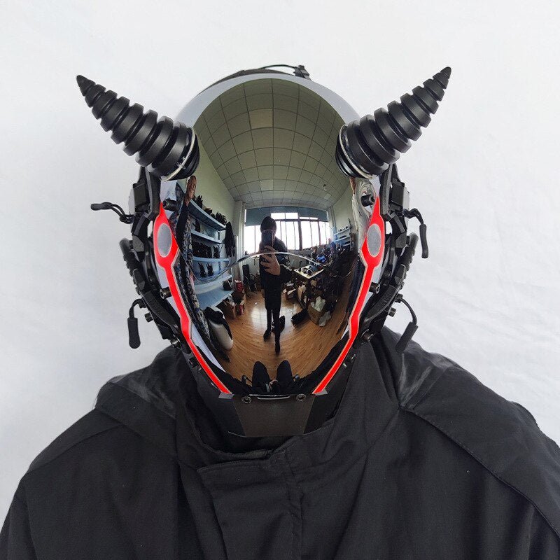 Demon Horns Cyberpunk Mask - TechWearGiants