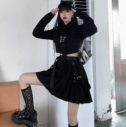 Harajuka Punk Women 2 Piece Suit - TechWearGiants