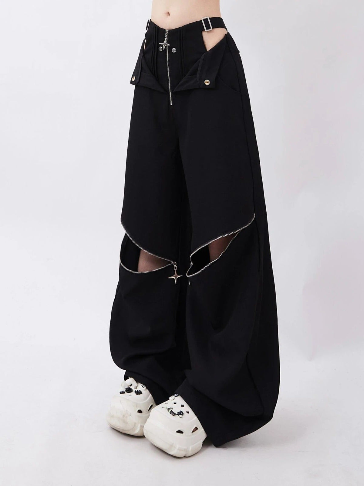 Hollow Out High Waisted streetwear Cargo Pants