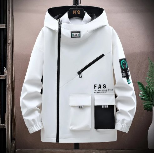 Streetwear Hooded Jacket Harajuku Youth Windbreaker Overcoat - TechWearGiants